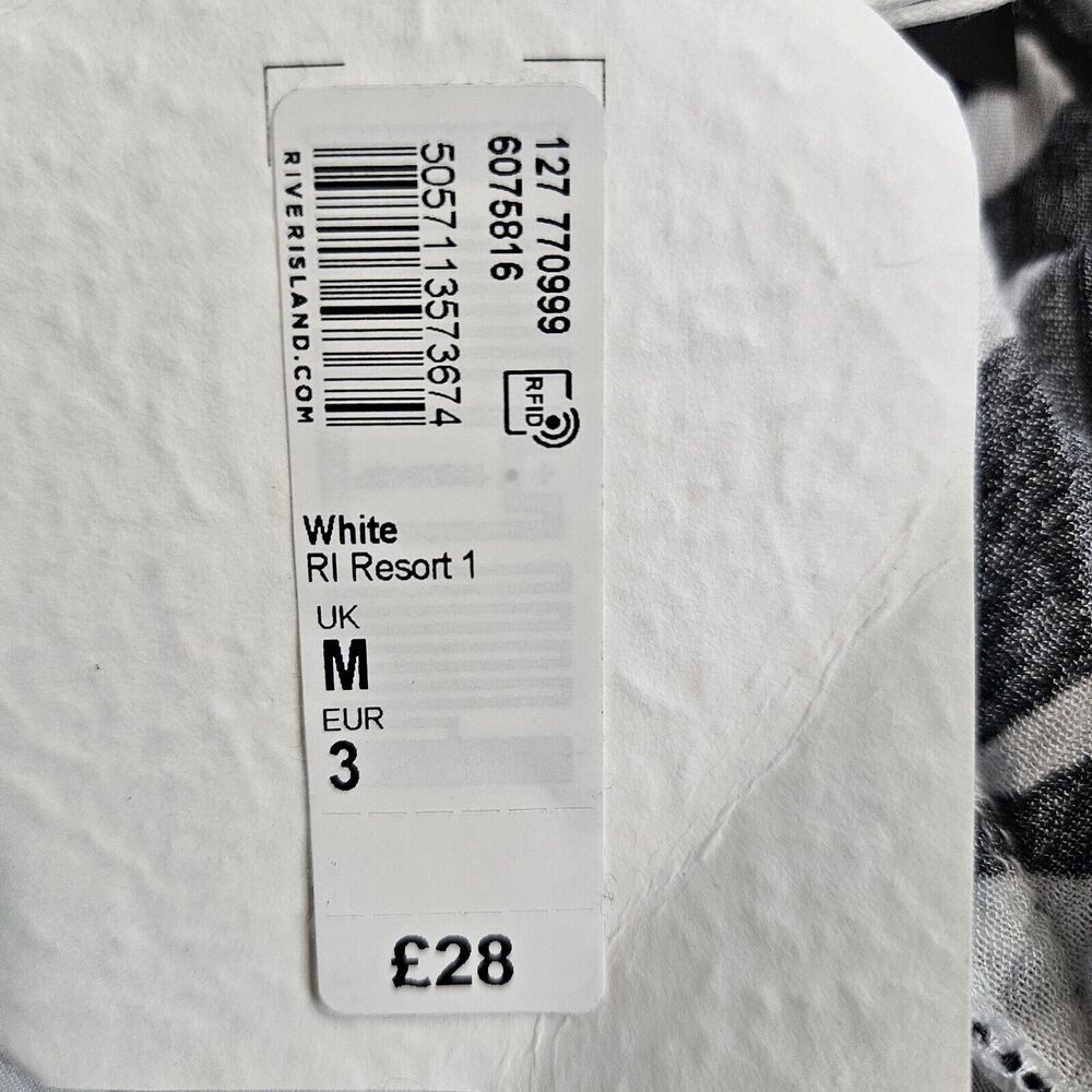 NEW River Island Dress Womens Medium White Black‎ Mini Sleeveless Cutout Back - Picture 11 of 15